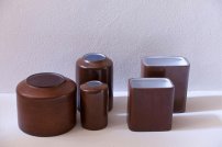 Vases cylindriques et rectangulaires, années 70.