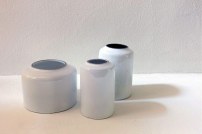 Trois vases cylindriques, c. 1980.