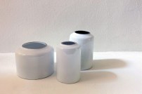 Trois vases cylindriques, c. 1980.