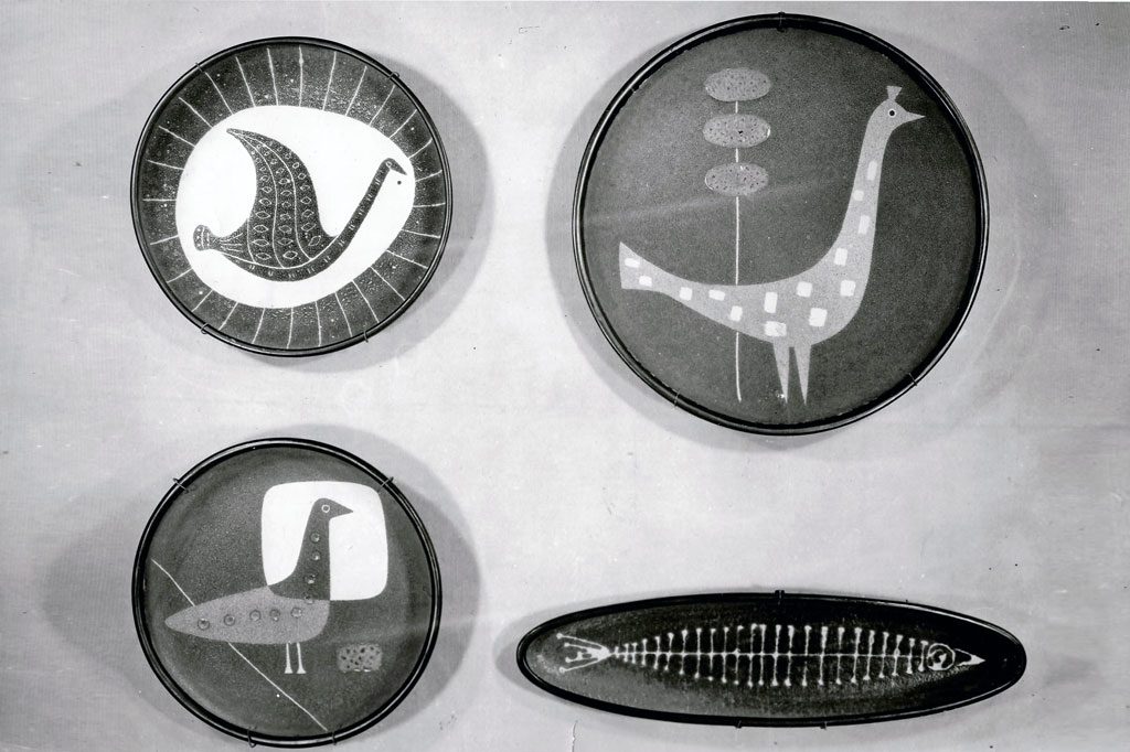 Plats décorés, années 50.