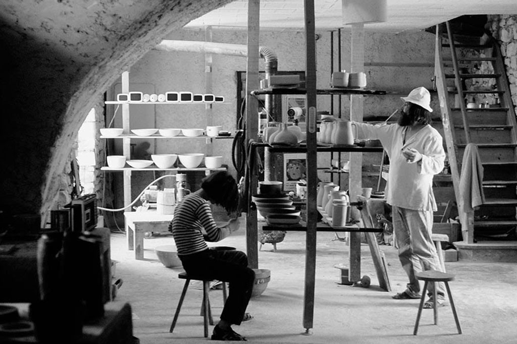 Jean Payen, dans son atelier gordien, 1976.