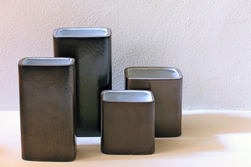 Vases rectangulaires, années 70